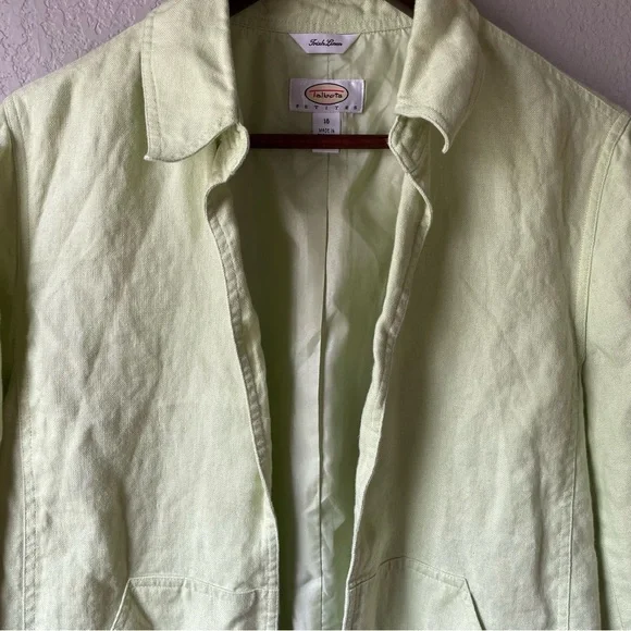 Talbots Petites Vintage Irish Linen Open Blazer Jacket 16P Minimal Office Career - Picture 2 of 8